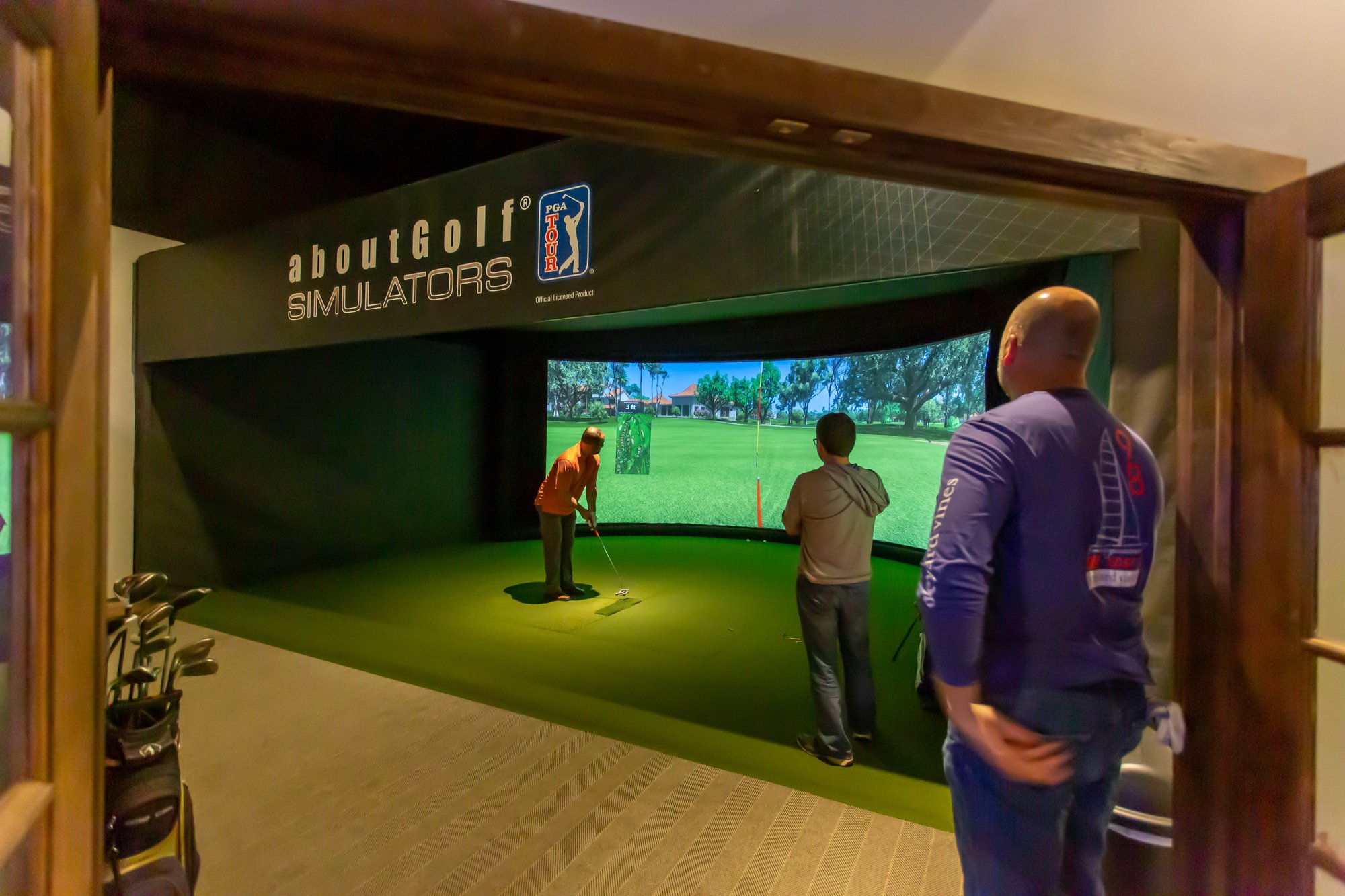 State-of-the-art indoor golf simulator bay at Oakwood Virtual Golf in Glastonbury, CT